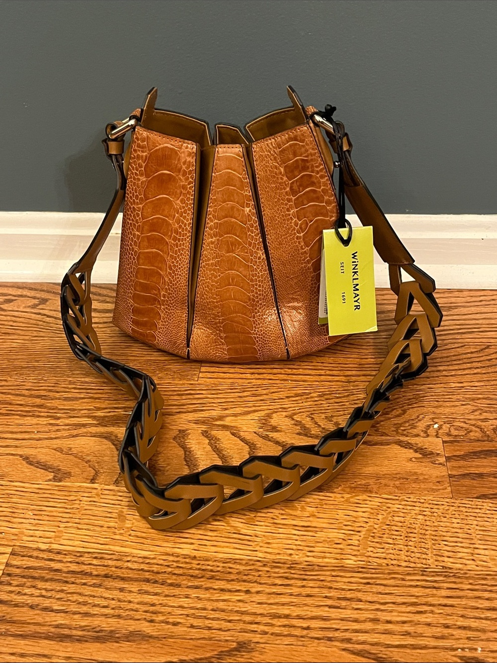 Winklmayr Luna Bag in Burnt Amber - genuine ostrich leg leather